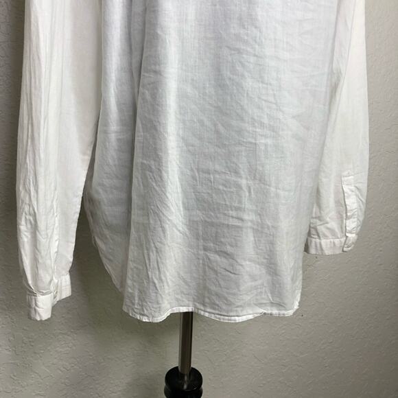 Sundance white tuxedo ruffle button down top size Medium - Picture 14 of 16